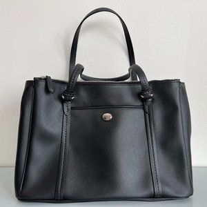 Coach peyton leather jordan double zip carryall/ Tote, Black